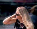 Lady with free cellular phone